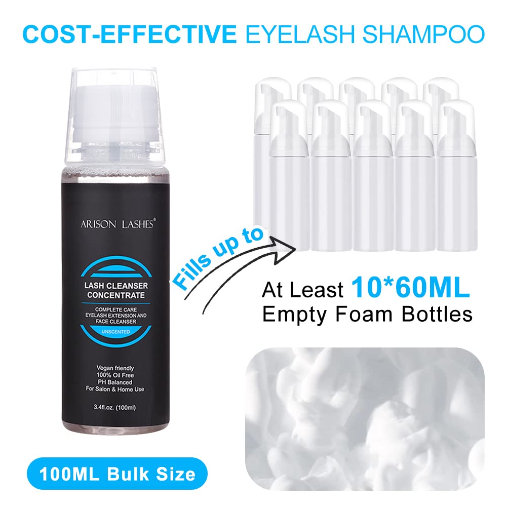 ARISON LASHES creamy foam texture demonstrating gentle cleansing action