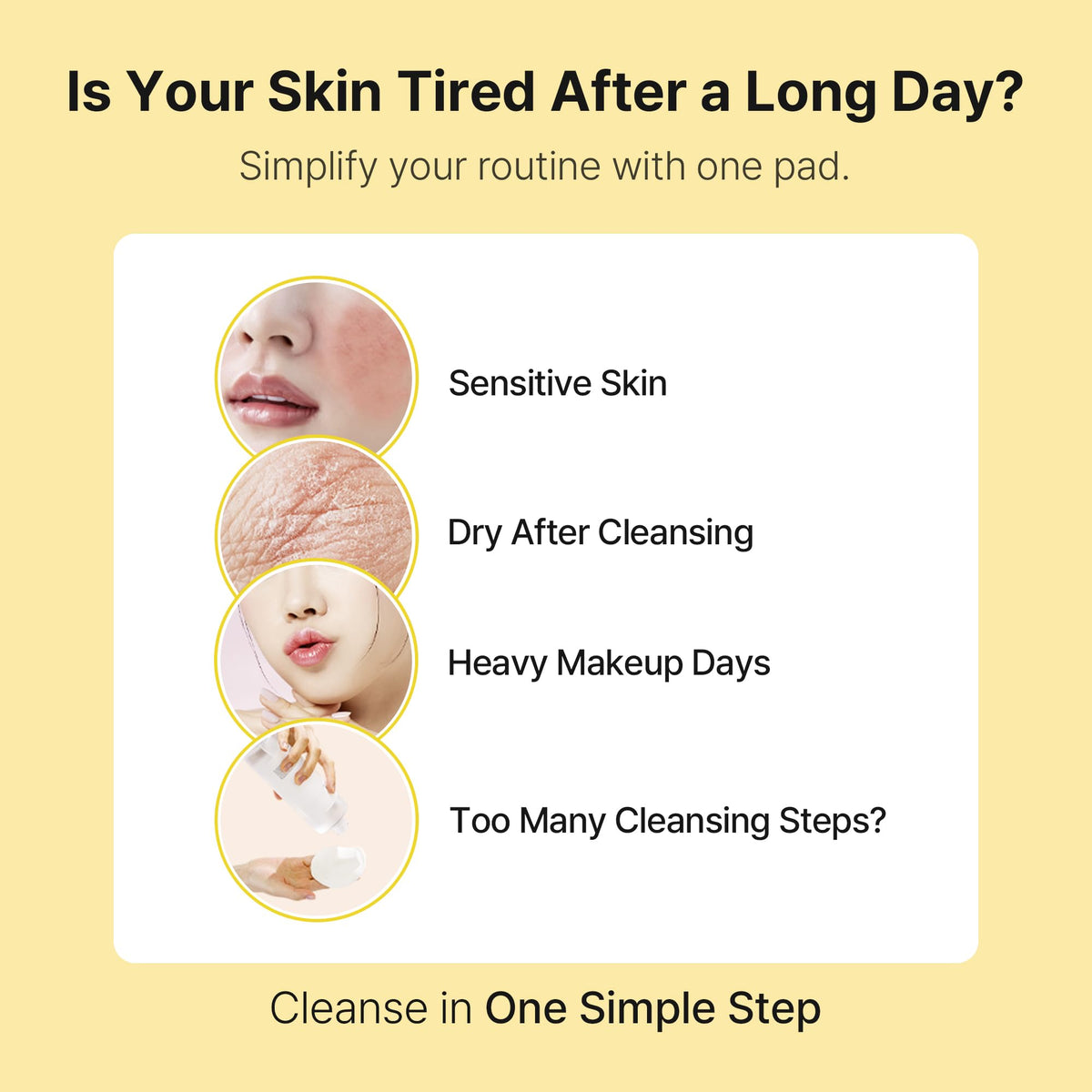 Ariul soaked pad detail showing oil sheen that dissolves waterproof makeup effectively