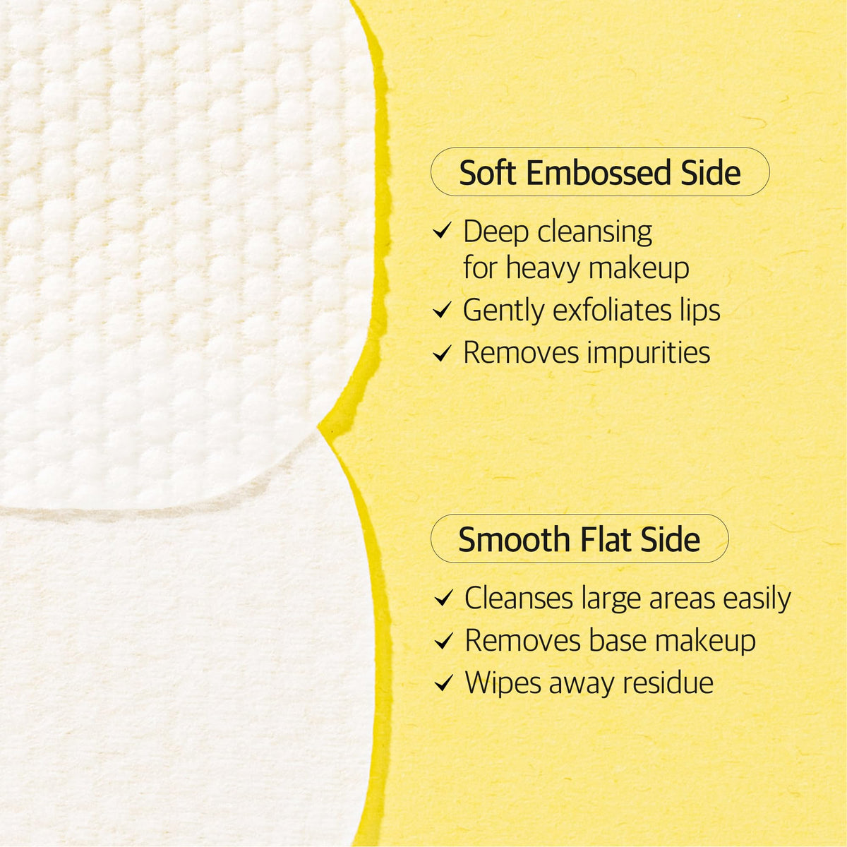 Ariul pad held in hand to show size and ease of one-handed makeup removal