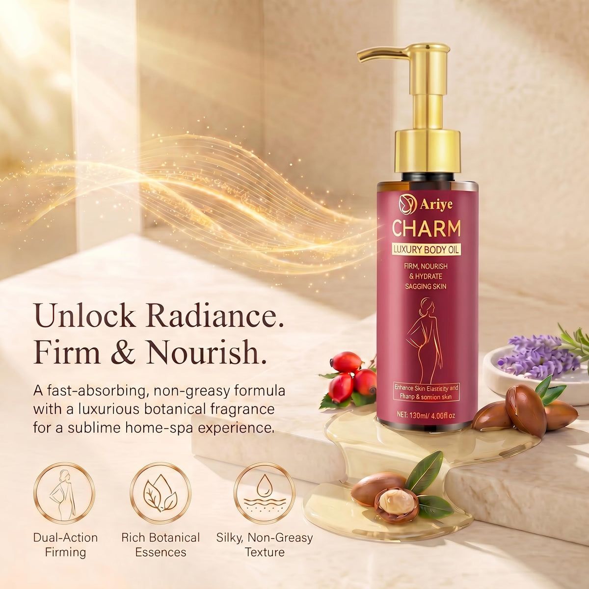 ARIYE post-shower routine lifestyle image illustrating daily use benefit