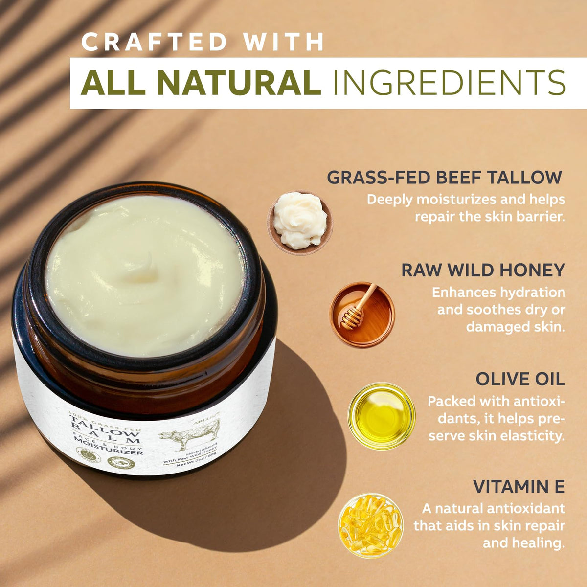 Arlun whipped balm texture close-up, reveals creamy absorbent finish