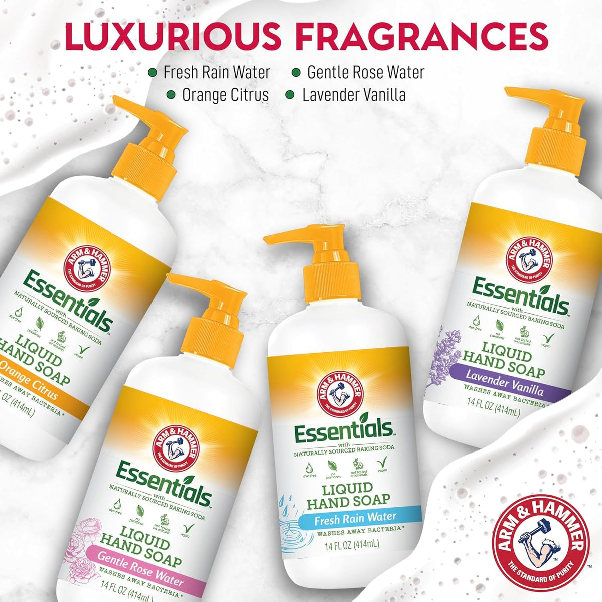Arm & Hammer in-use at kitchen sink demonstrating convenient everyday benefit