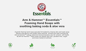 Arm & Hammer label detail focusing on dye-free, paraben-free formulation benefits