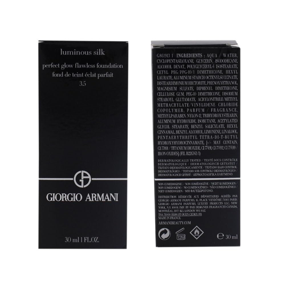 Armani Beauty 30 ml bottle beside common objects to show compact size
