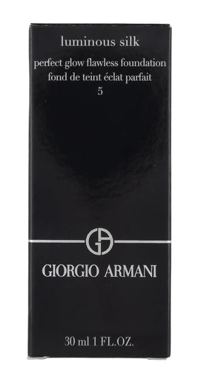Armani Beauty foundation swatch on wrist showing true shade and seamless blend benefit