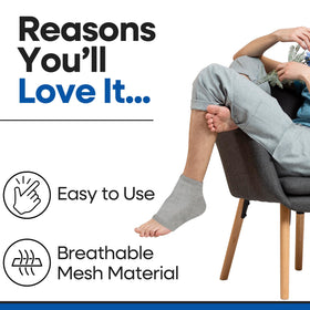 ARMSTRONG AMERICA lifestyle bedroom use showing socks worn overnight for easy hydration