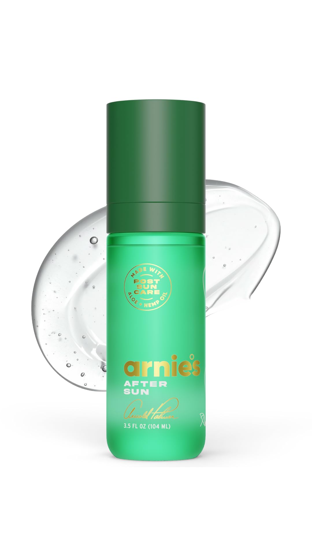Arnie's front packaging showing cooling after sun gel for immediate relief
