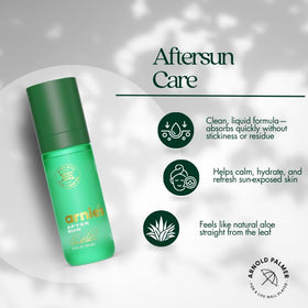Arnie's 3.5 oz gel beside everyday items showing travel-friendly size