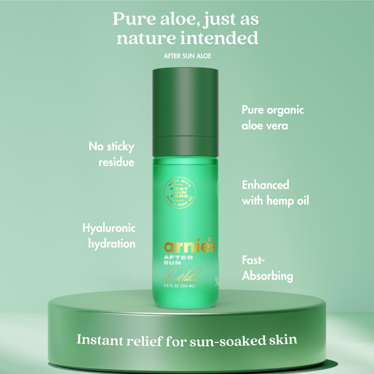Arnie's gel texture close-up demonstrating lightweight, fast-absorbing hydration