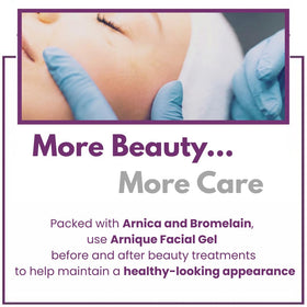 Arnique being applied to cheek to demonstrate soothing application and cooling feel