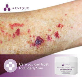 Arnique application on forearm demonstrating gentle massage and hydrated skin appearance