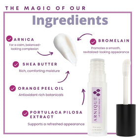 Arnique lip balm in hand to show size and portability for on-the-go care