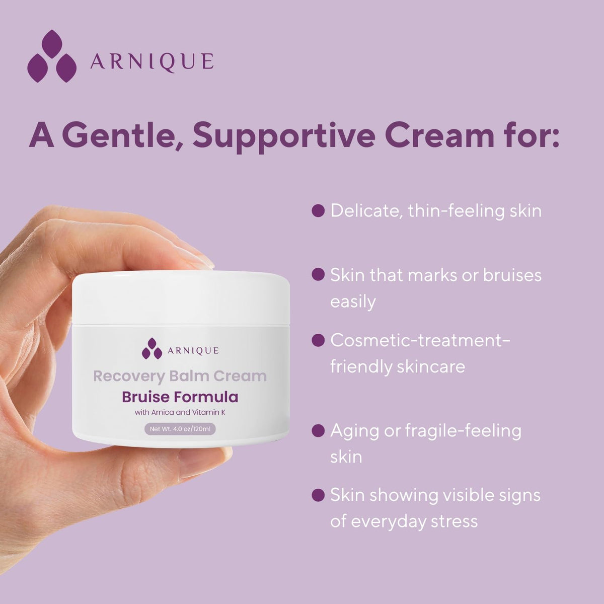 Arnique arnica and aloe ingredients staged to show natural components and soothing benefits