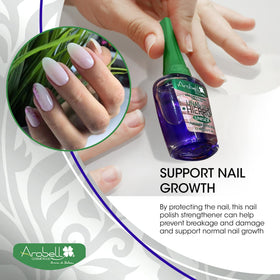Arobell close-up of nail surface showing smooth protective coating benefit