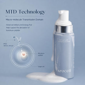 AROCELL bubble-to-liquid texture closeup demonstrating fast absorption