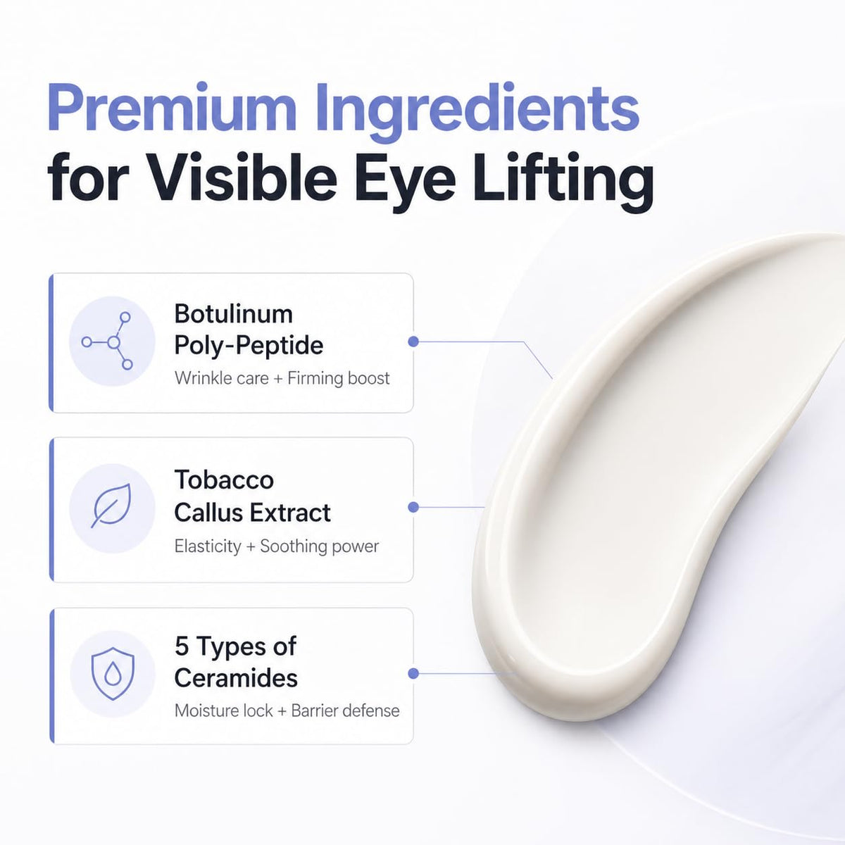 AROCELL OFFICIAL label and directions detail displaying usage steps for targeted under‑eye care