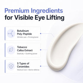 AROCELL OFFICIAL label and directions detail displaying usage steps for targeted under‑eye care