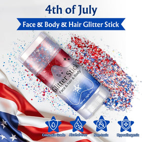 AROIC glitter stick held in hand showing compact size for travel convenience