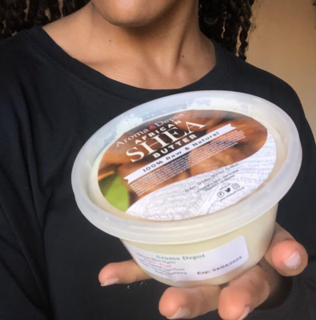 Aroma Depot applied to hair ends reducing frizz and sealing moisture effectively