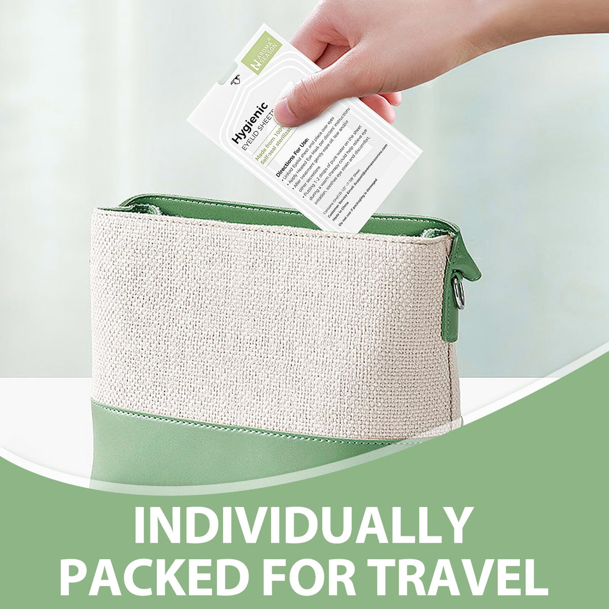 Aroma Season box tucked into bedside drawer, organized travel and storage convenience benefit