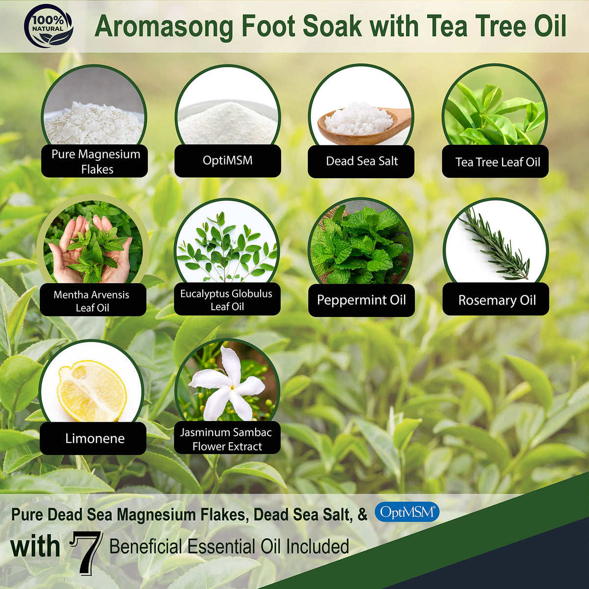Aromasong label close-up highlighting natural ingredients and clarity