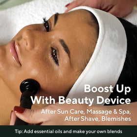 AROMATICA aloe applied to cheek showing soothing finish after sun exposure