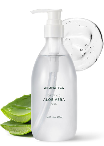AROMATICA front packaging showing pure aloe gel and benefits