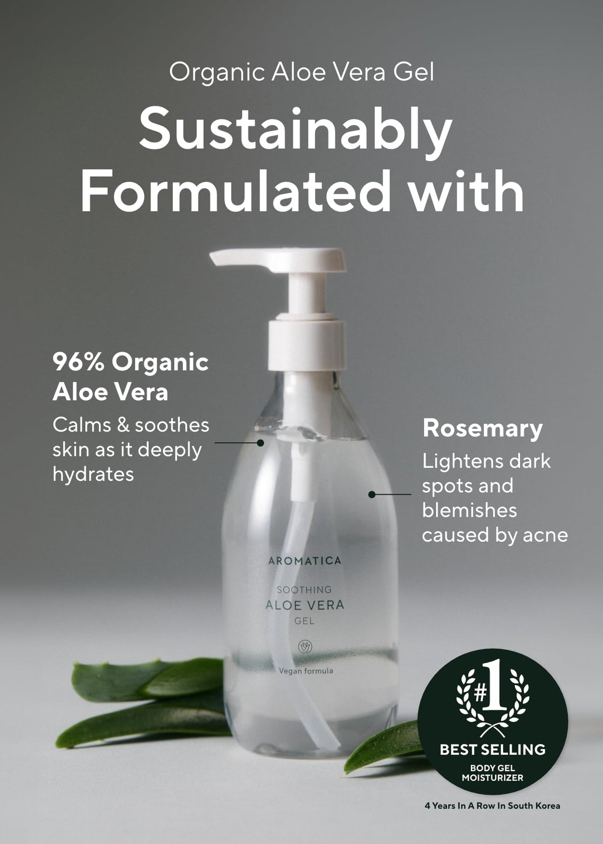 AROMATICA being applied to face for soothing after-sun relief