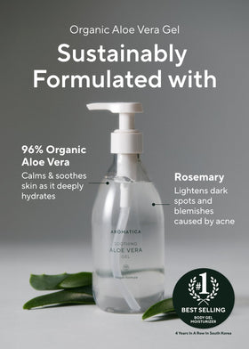 AROMATICA being applied to face for soothing after-sun relief