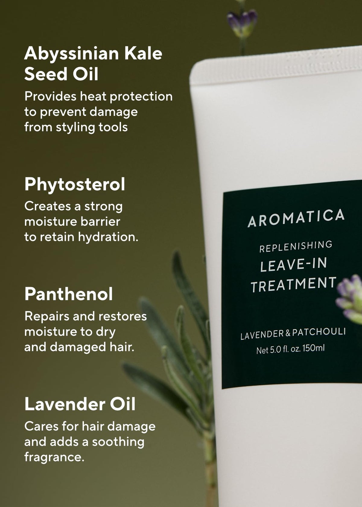 AROMATICA applied to curly hair showing detangling and frizz reduction benefits