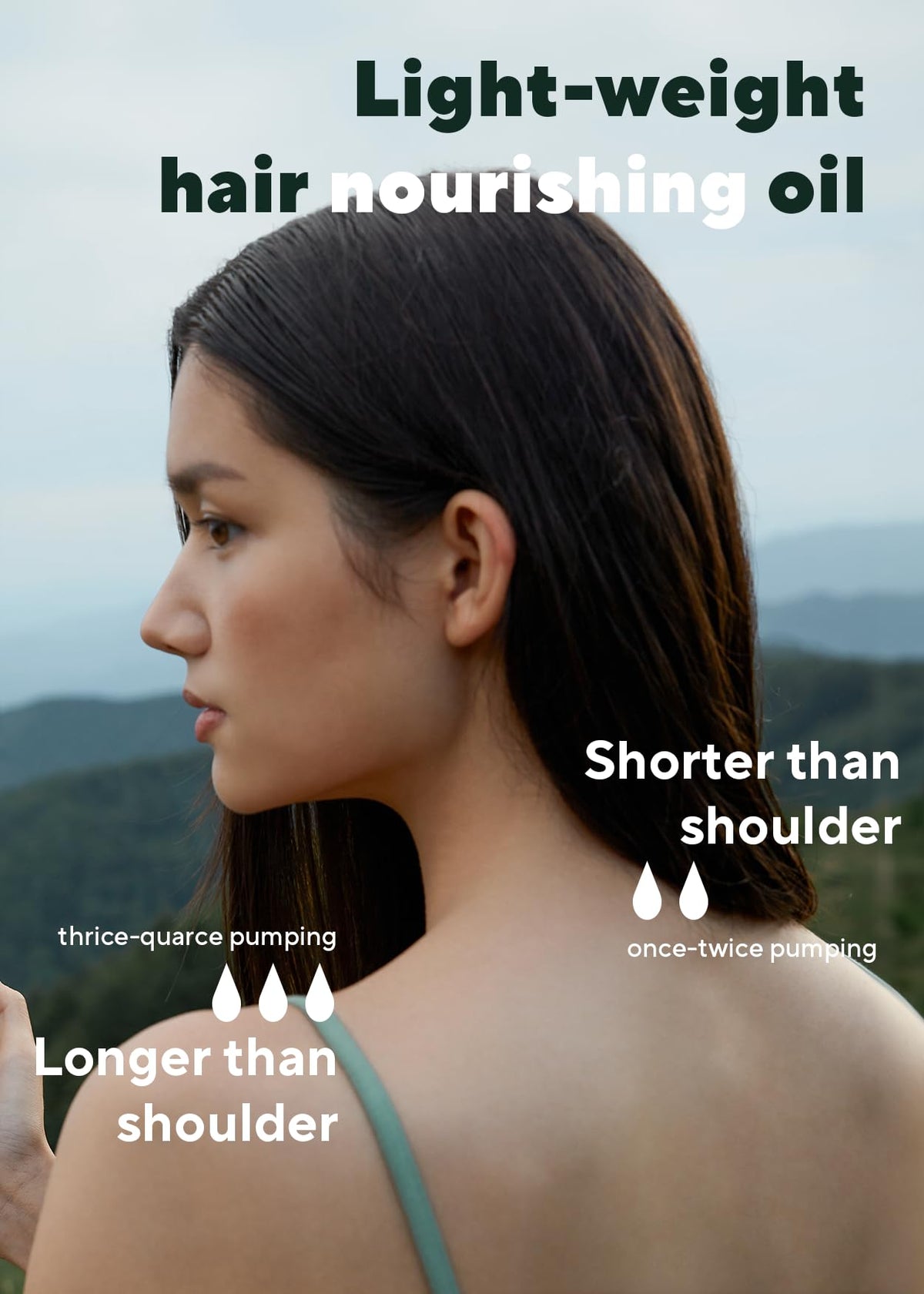 AROMATICA applying oil to damp hair to smooth frizz and define