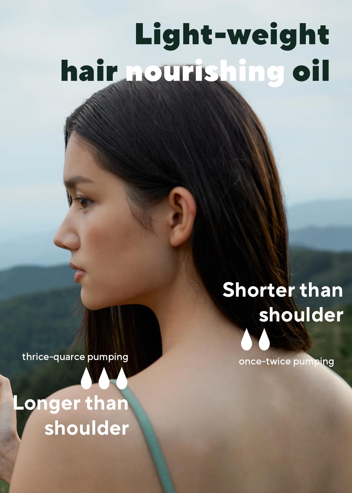 AROMATICA oil applied on damp hair hands demonstrating smoothness benefit