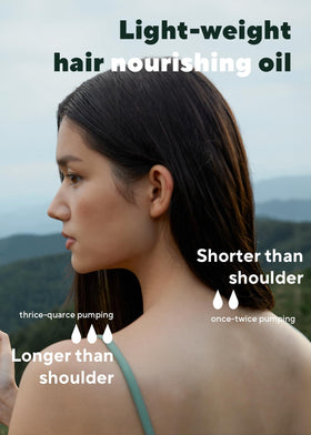 AROMATICA oil applied on damp hair hands demonstrating smoothness benefit