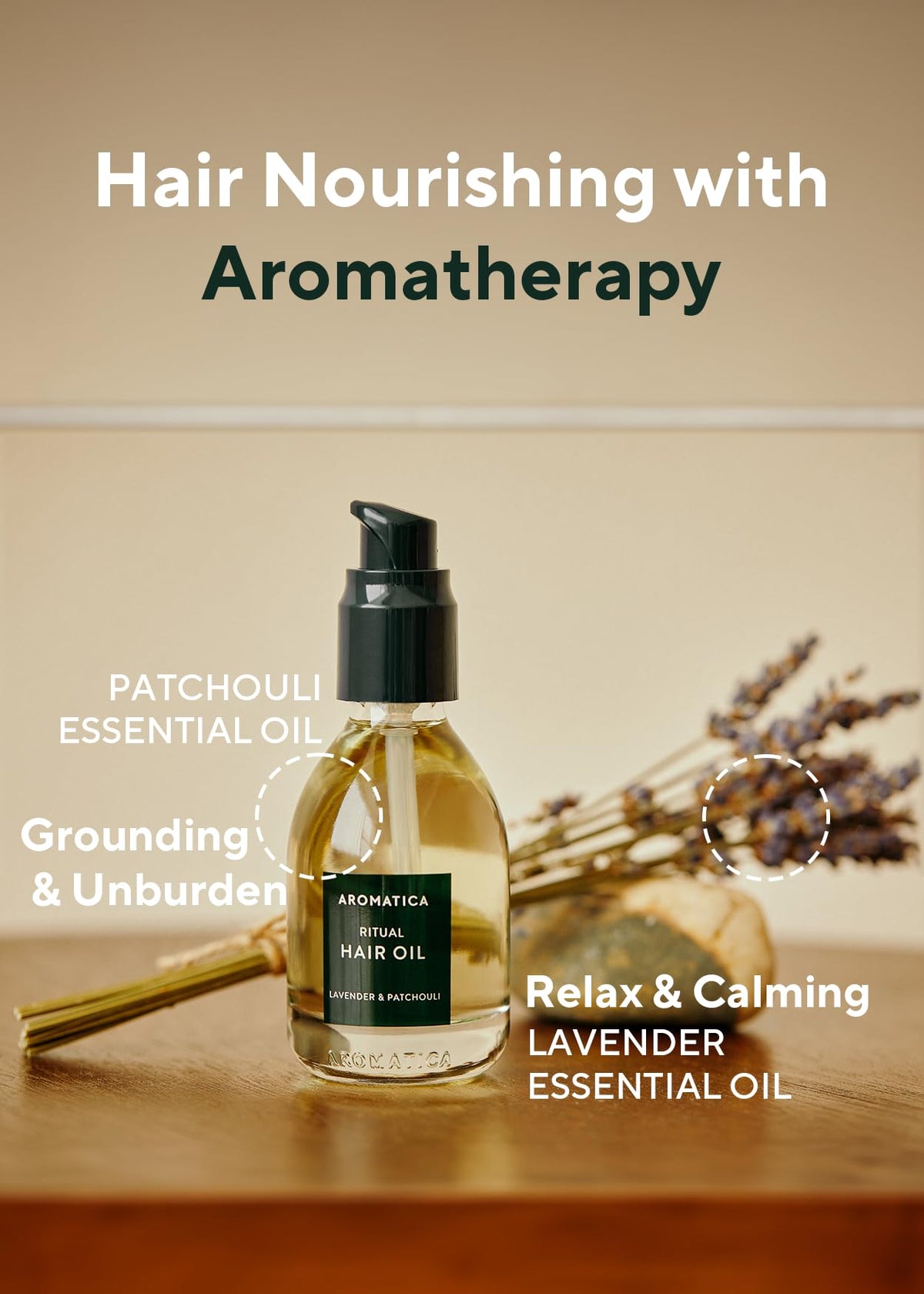 AROMATICA oil texture on hand demonstrating lightweight absorption