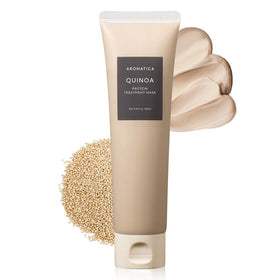 AROMATICA front packaging of quinoa protein hair mask showing product and volume benefit
