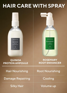 AROMATICA bottle in hand for size comparison showing travel-friendly benefit