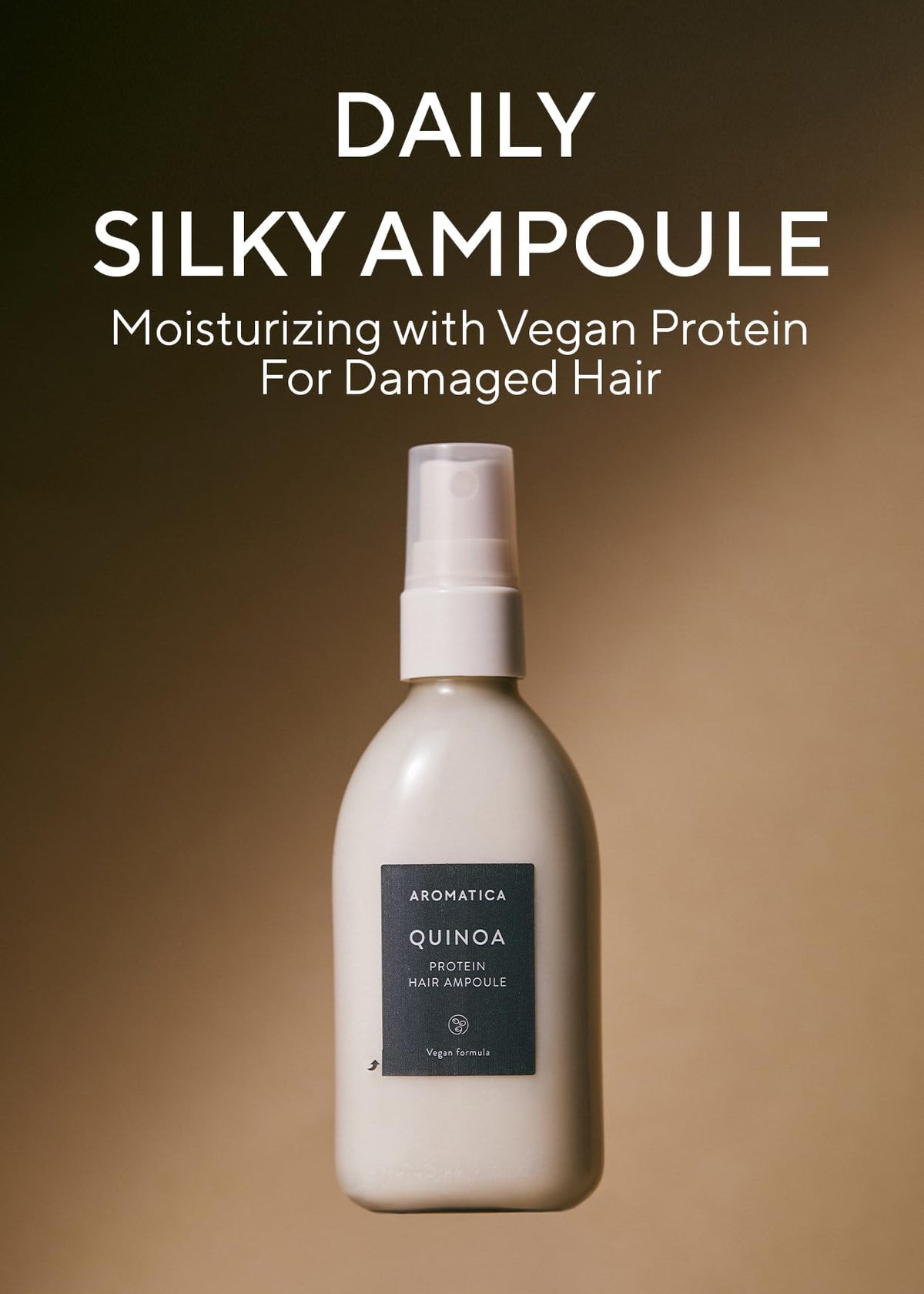 AROMATICA spray nozzle close-up demonstrating fine mist and even application benefit
