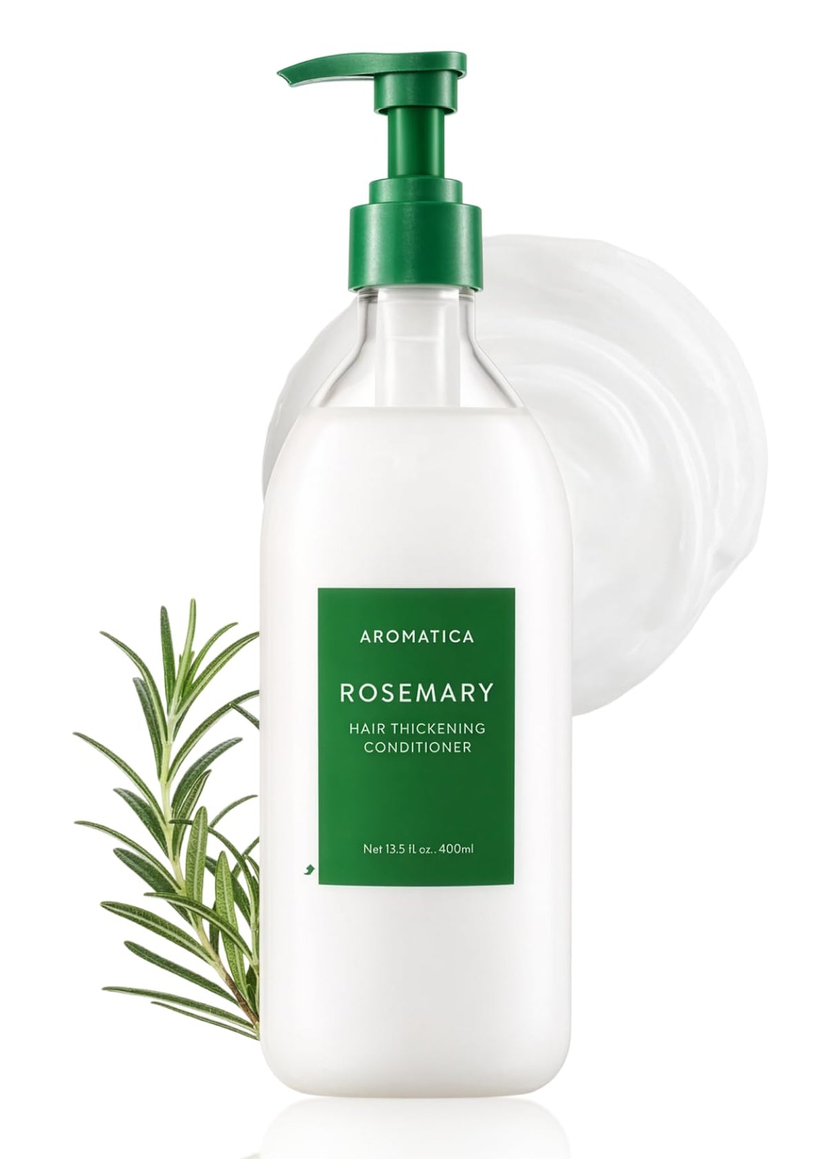 AROMATICA front bottle shot showing product and natural packaging benefit