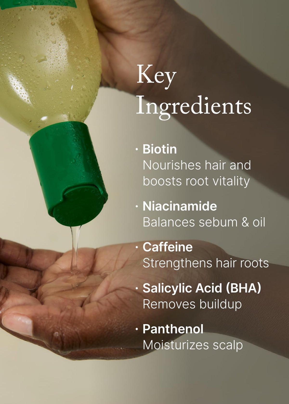AROMATICA bottle in hand for size comparison and travel-friendly benefit