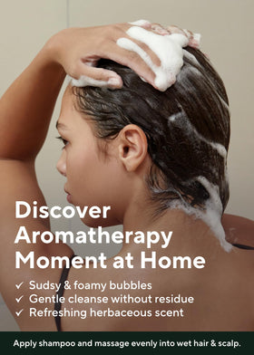 AROMATICA ingredient label showing rosemary, biotin and caffeine benefits