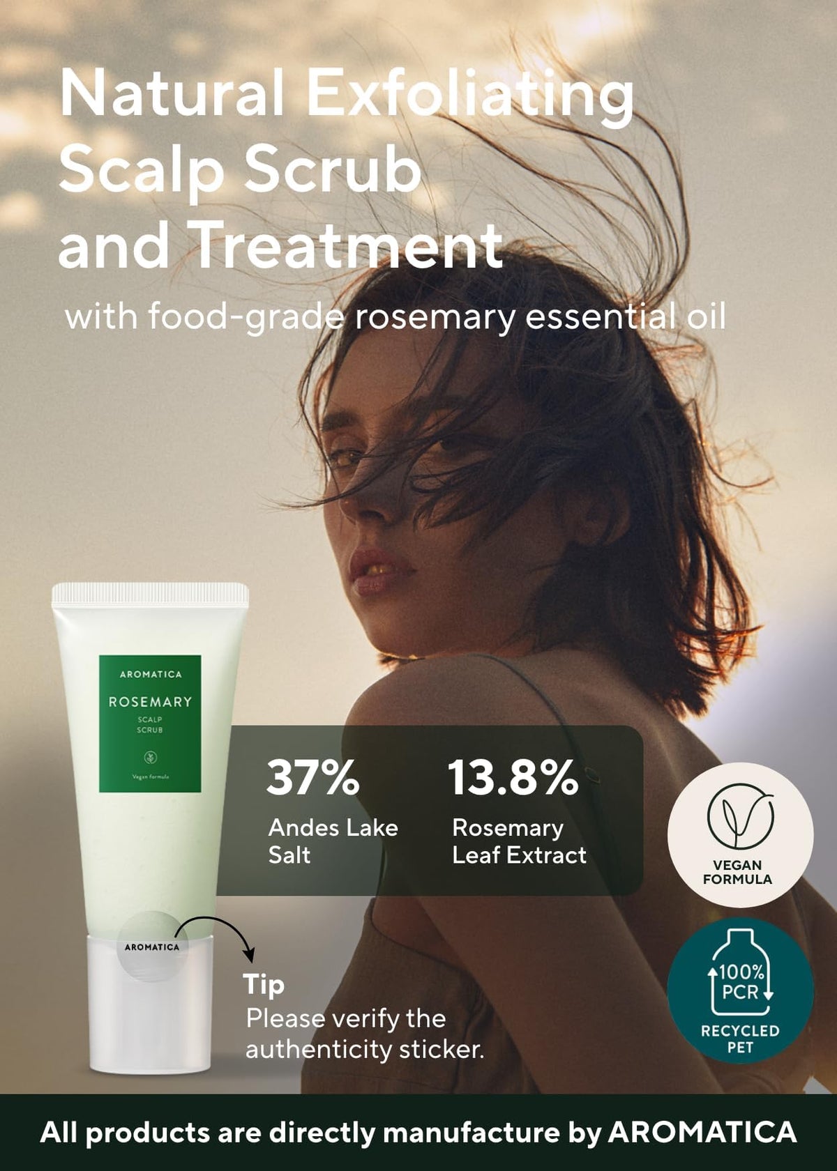 AROMATICA Andes lake salt crystals detail showing natural exfoliant benefit