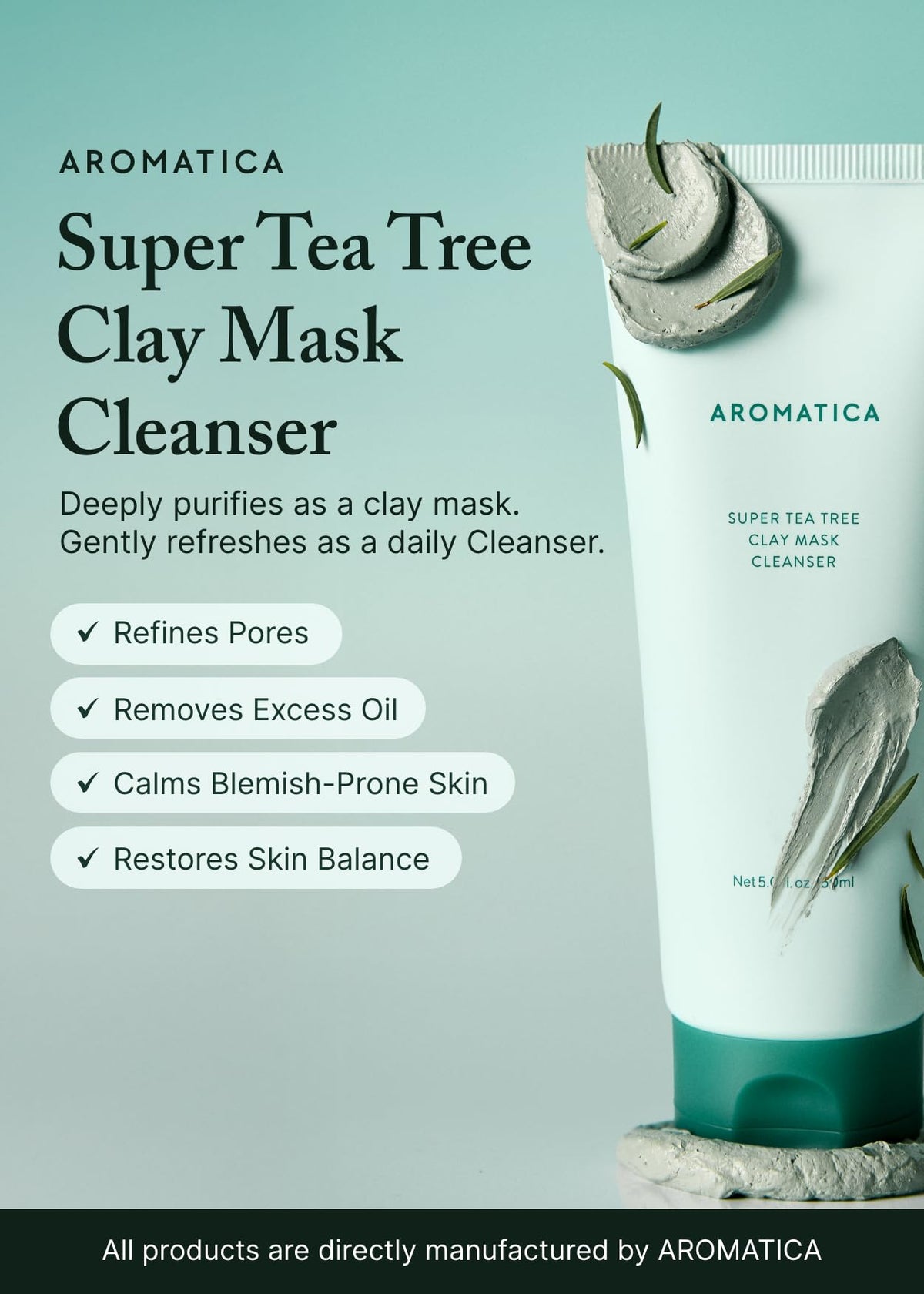 AROMATICA creamy clay texture close-up showing smooth spreadability