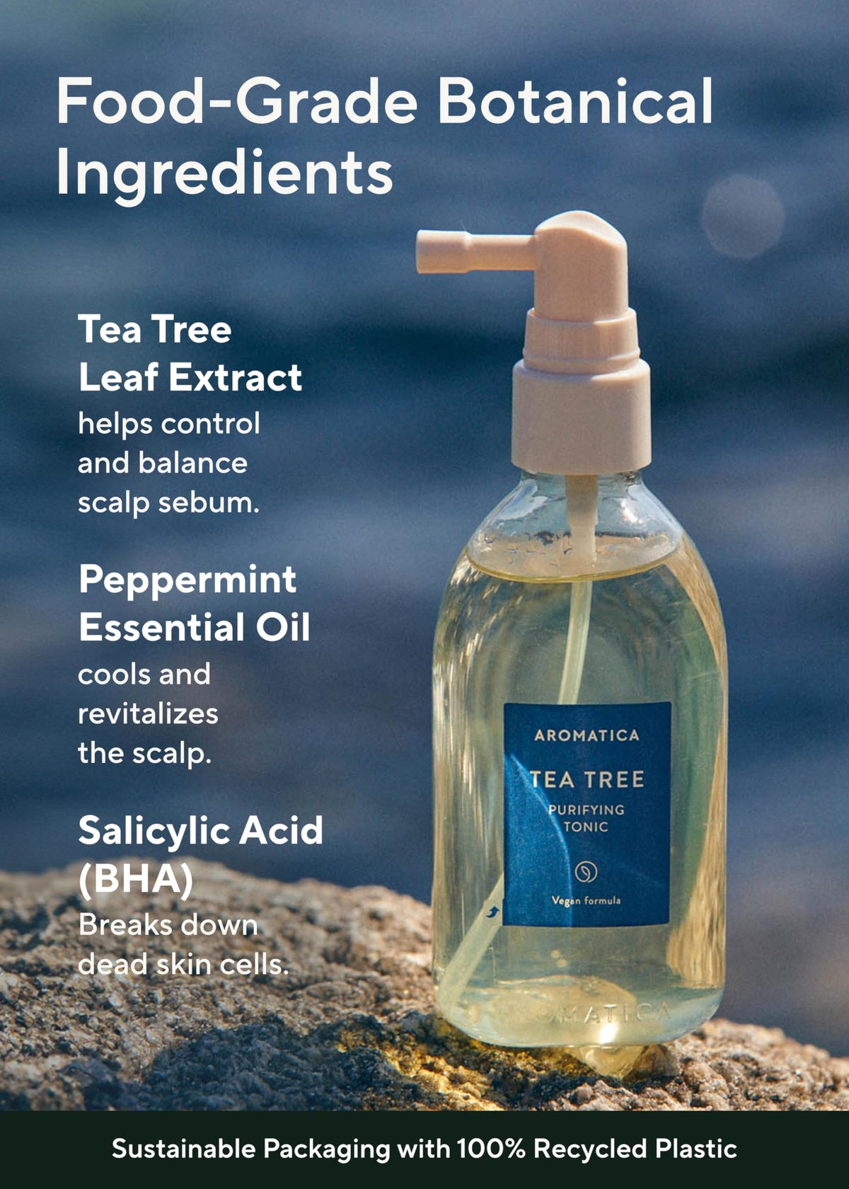 AROMATICA focused spray to scalp highlighting targeted refresh benefit