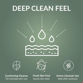 Aromavita soap lathering in hand to show effective gentle cleansing