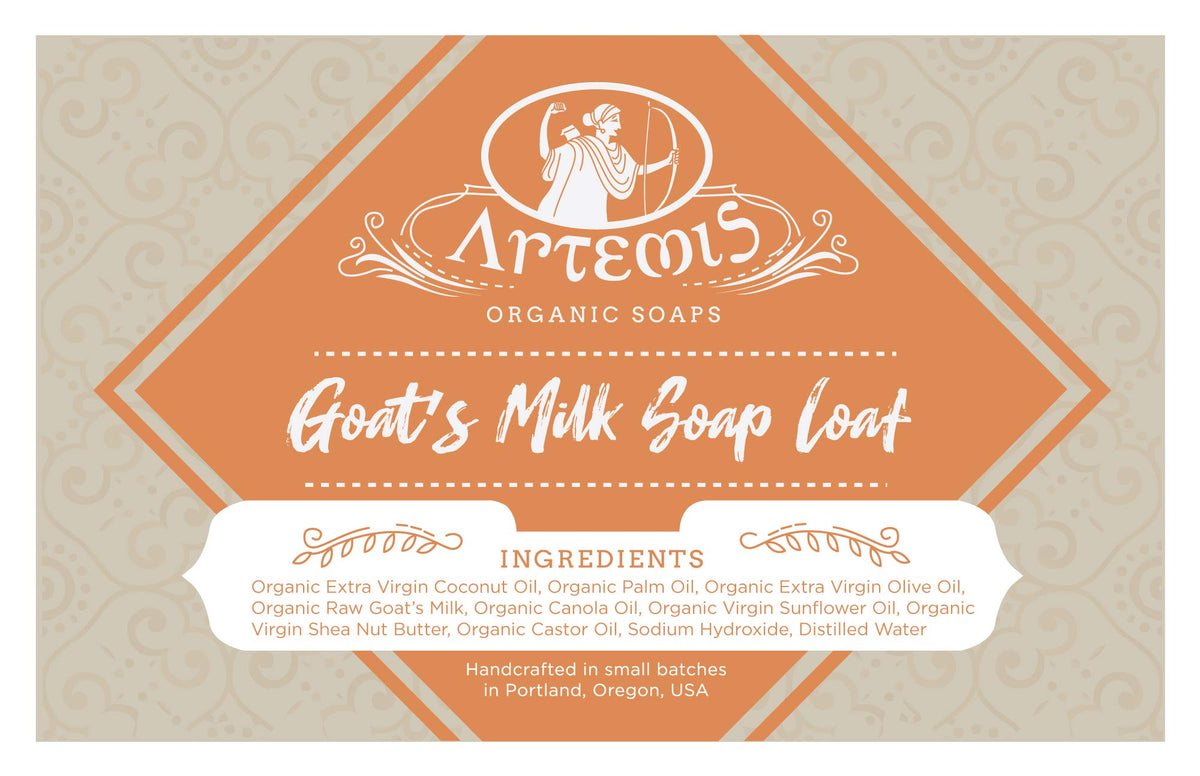 Artemis Organic Soaps close-up top with glycerin frosting showing natural authenticity benefit