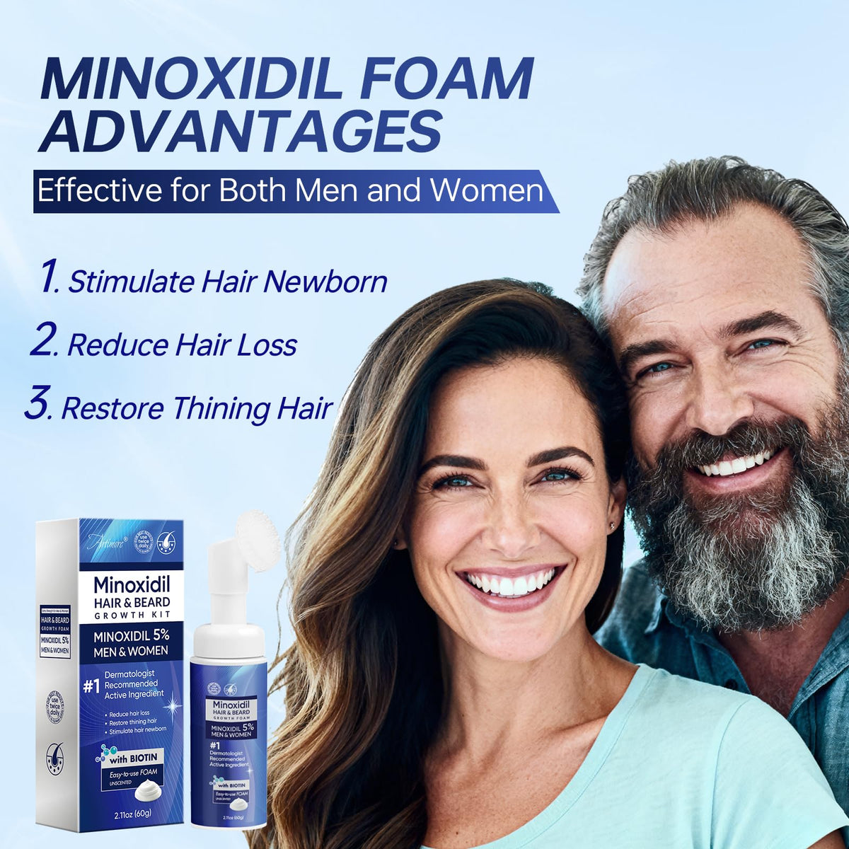 Artimore foam dispensed on fingers demonstrating quick-absorbing, mess-free application
