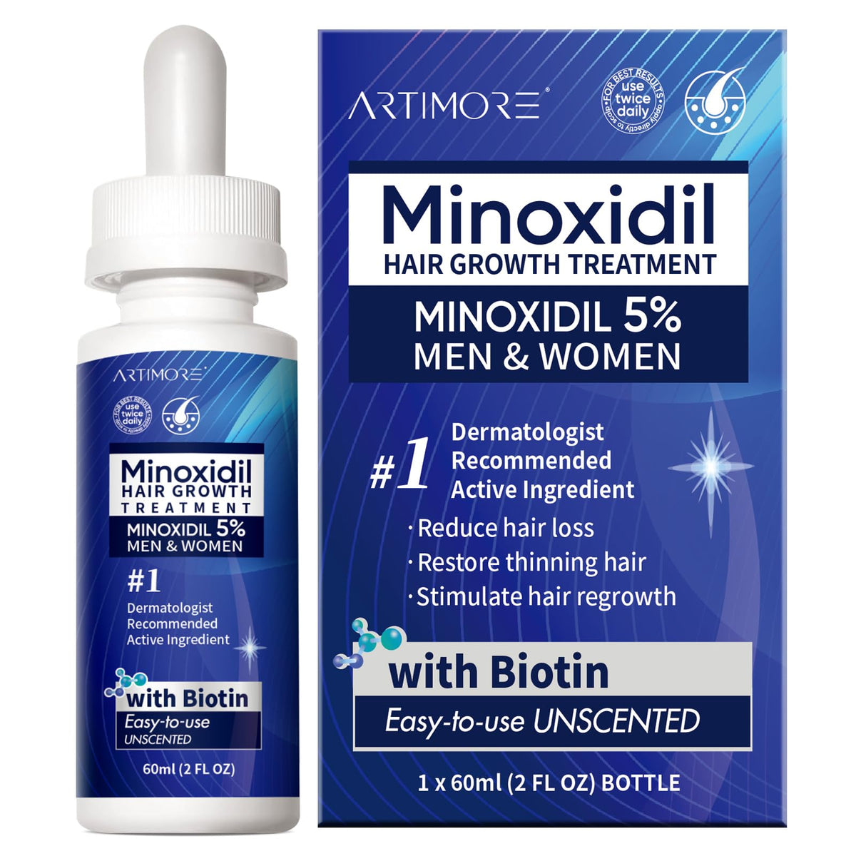 Artimore front packaging showing the 60ml bottle and clear branding for easy identification