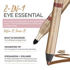 Artisan L'uxe built-in smudger detail blending liner into smoky effortless finish