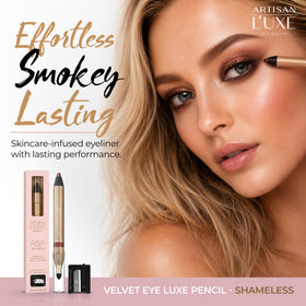 Artisan L'uxe close-up of velvety shimmer texture delivering smooth blendable payoff