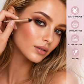 Artisan L'uxe lifestyle image of evening makeup showing luminous smokey-eye effect